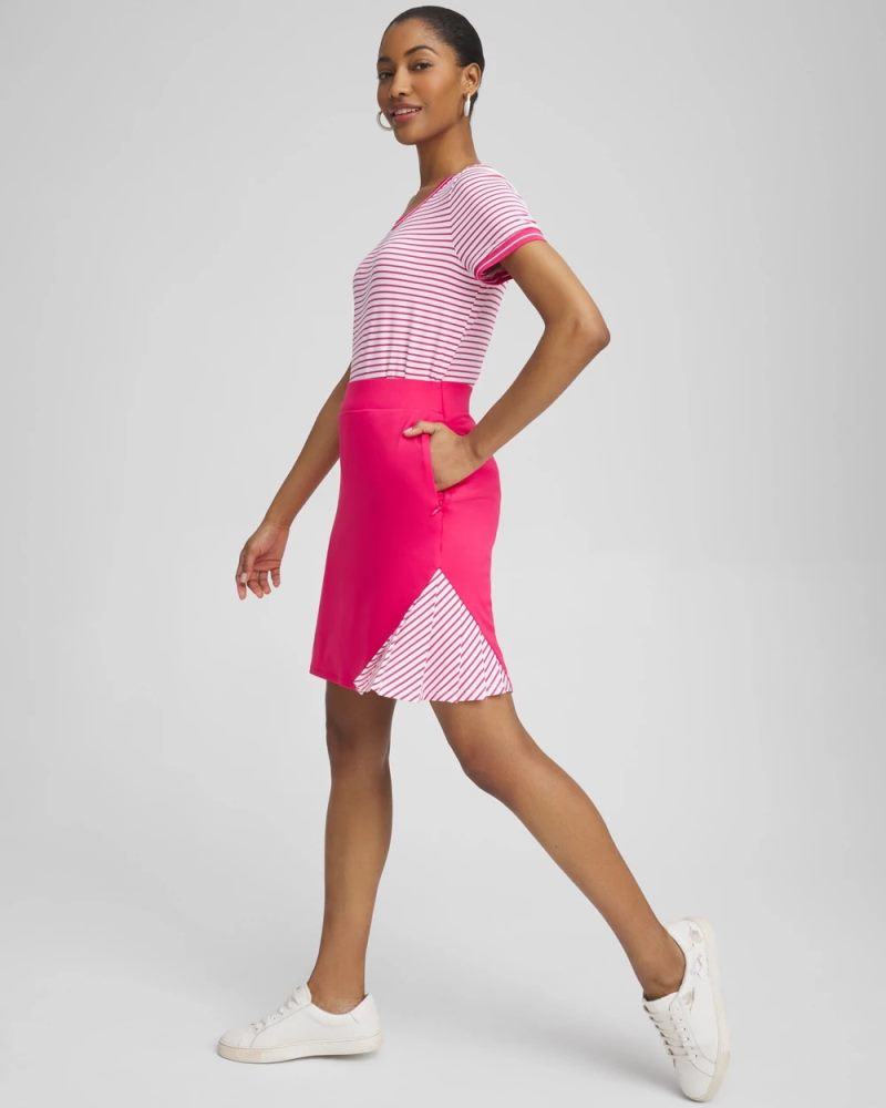 Chicos Zenergy® UPF Knit Side Pleat Skort - PINK BROMELIAD