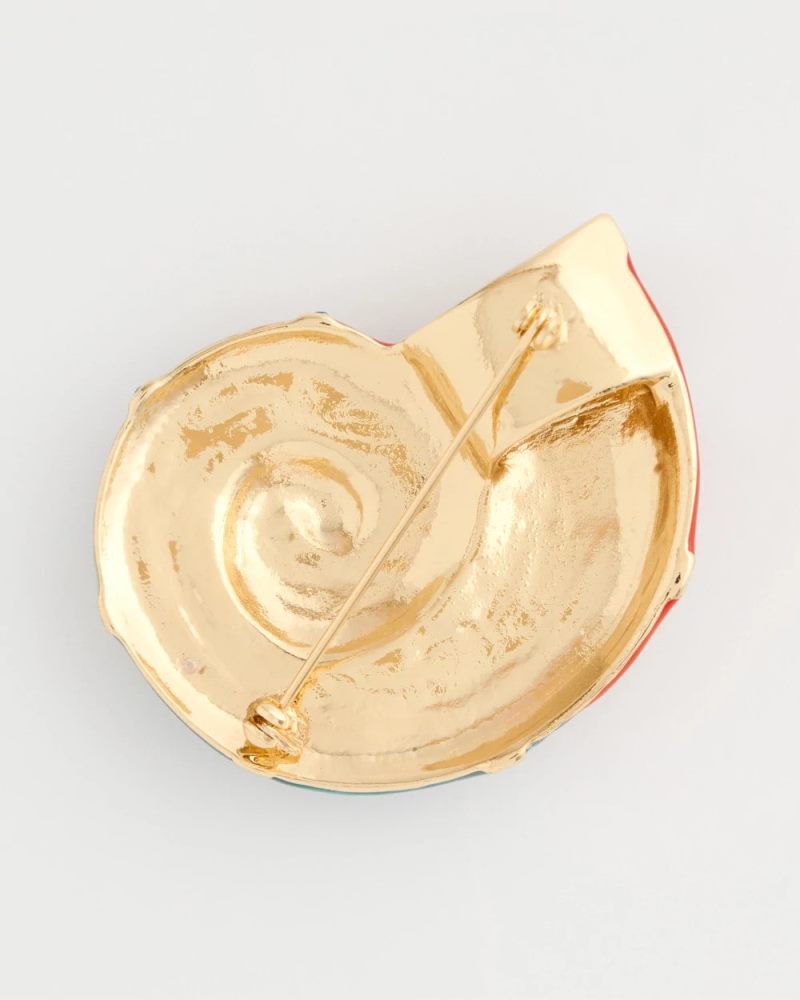 Chicos Conch Shell Brooch - MULTI