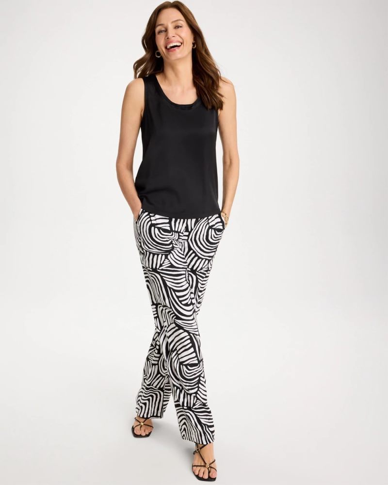 Chicos Jersey Satin Tank Top - BLACK
