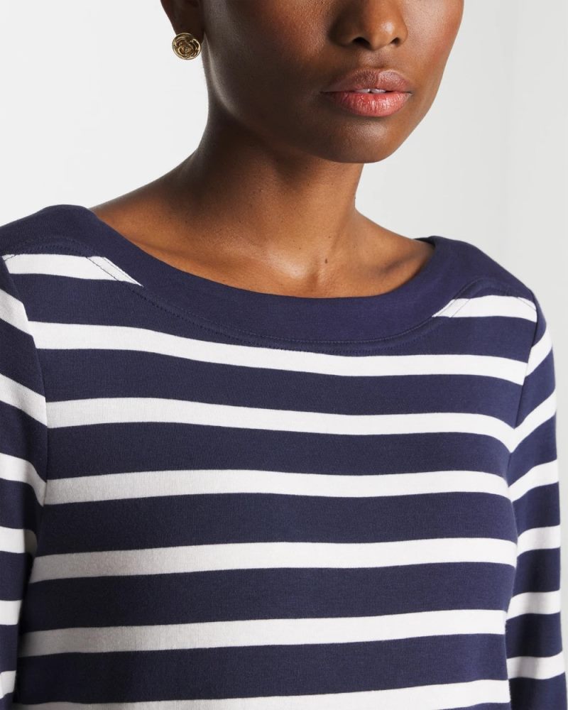 Chicos Pima 3/4 Sleeve Tee - PASSPORT BLUE