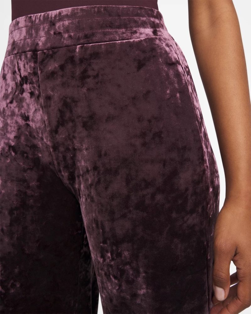 Chicos Crushed Velvet Wide-Leg Pants - NIGHT BLOOM