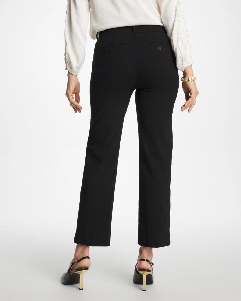 Chicos Emme Fly Front Straight Crop Pants - BLACK