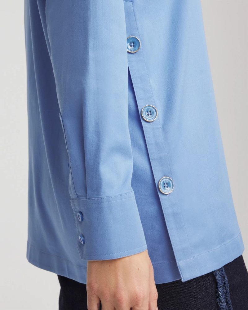 Chicos No Iron Stretch Tunic - TIDAL BLUE