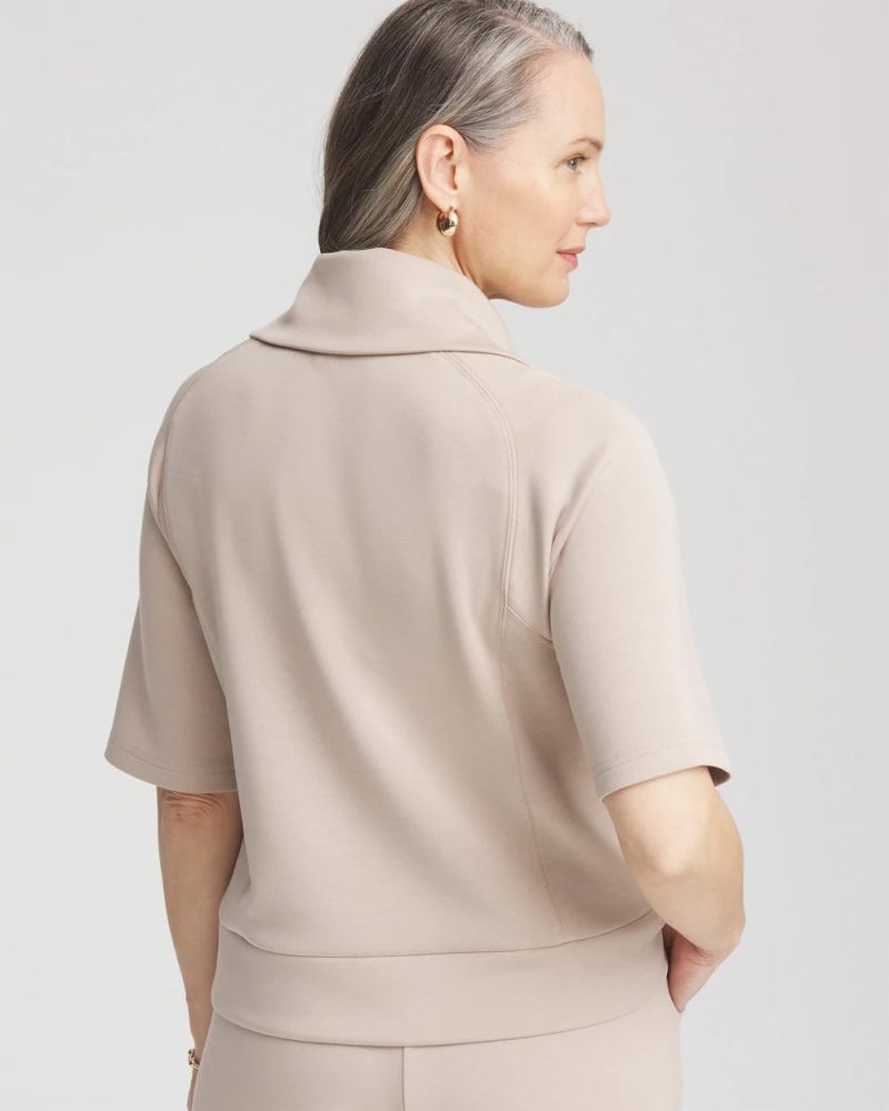 Chicos Zenergy® Soft Half-Zip Top - TIBET TAUPE