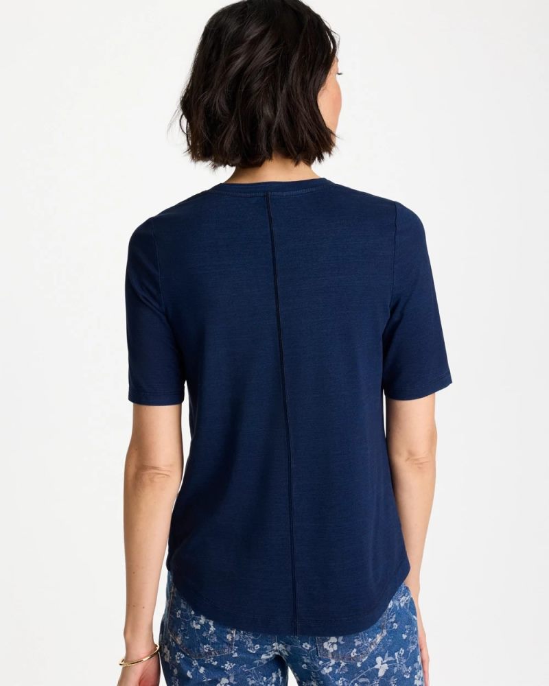 Chicos Cotton Slub V-Neck Tee - RIVIERA AUTHENTIC