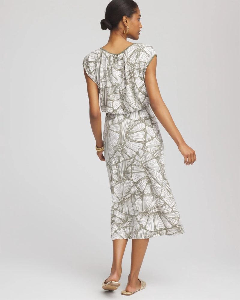 Chicos Travelers™ Knit Jersey Day Dress - DUSTY OLIVE