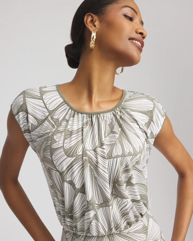 Chicos Travelers™ Knit Jersey Day Dress - DUSTY OLIVE