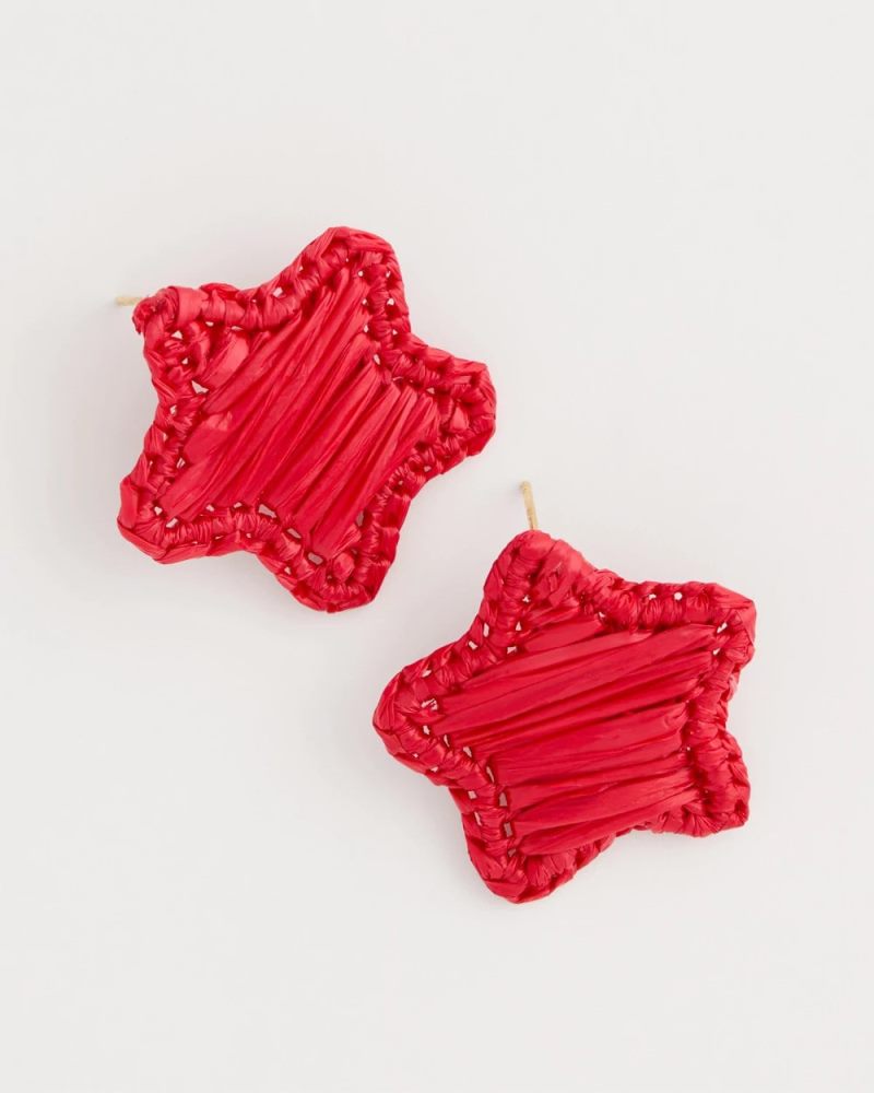 Chicos Americana Red Star Stud Earrings - RED