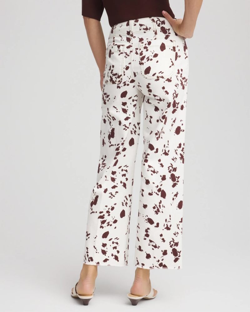 Chicos Pampas Pony Pull on Wide Crop - ECRU