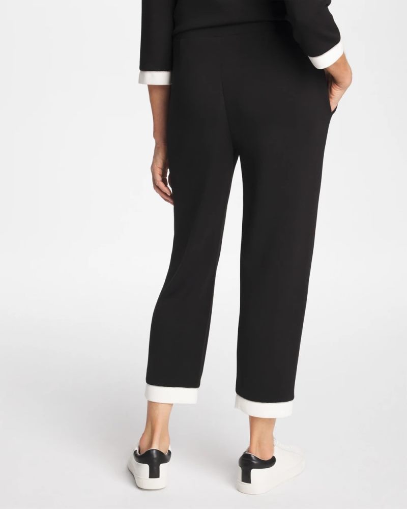 Chicos Zenergy® Soft Caviar Bead Contrast Pants - BLACK