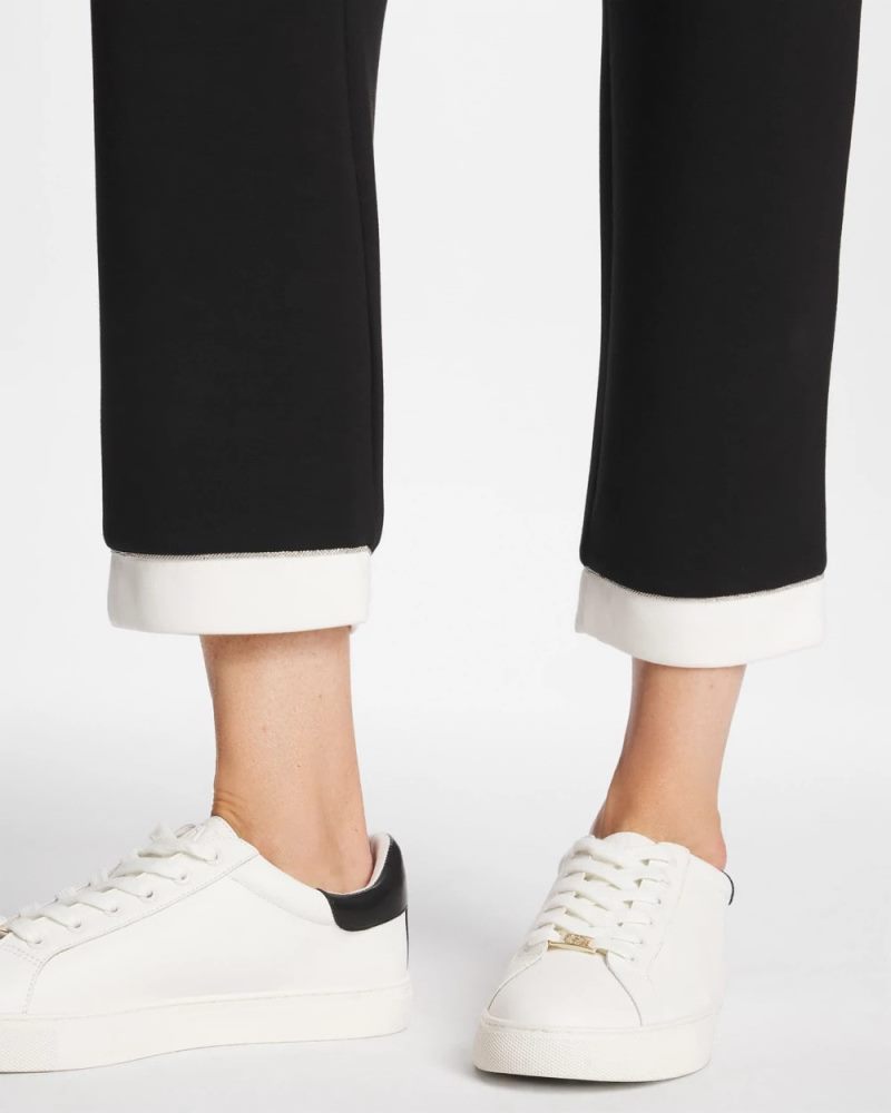 Chicos Zenergy® Soft Caviar Bead Contrast Pants - BLACK