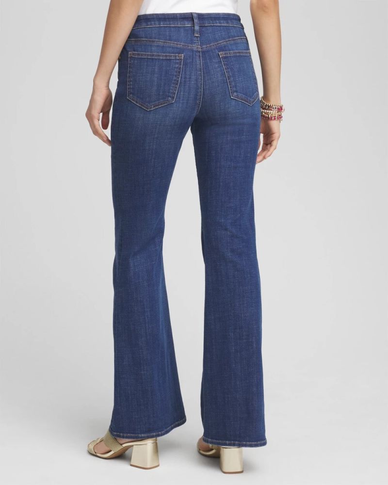 Chicos Girlfriend Flare Jeans - CARINA INDIGO