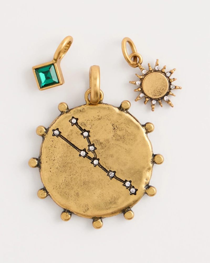 Chicos Taurus Zodiac Charm Pendant - MIXED METALS