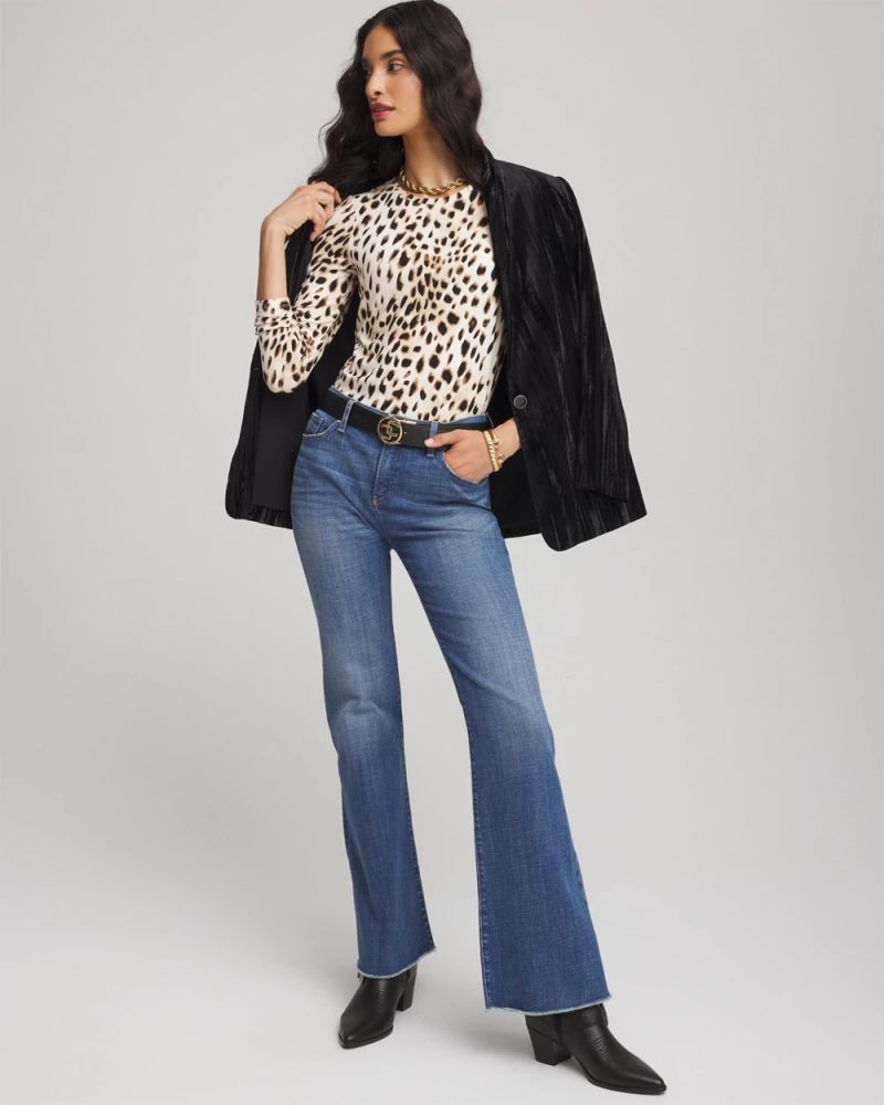Chicos Animal Print Touch of Cool™ Layering Tee - ENGLISH CREAM