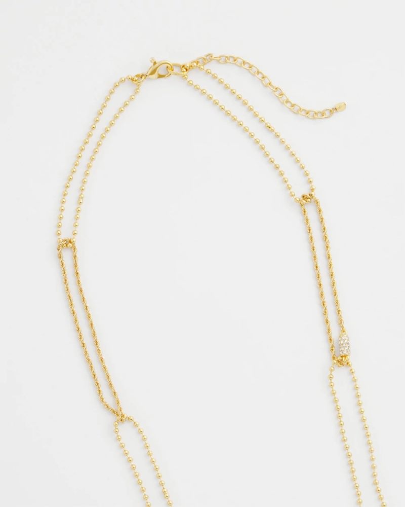 Chicos Long Gold Ball Chain Single Strand - GOLD