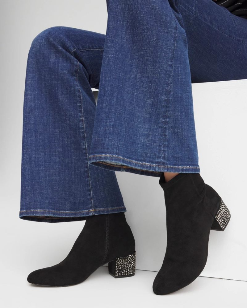 Chicos Embellished Destiny Art Deco Boot Heels - BLACK
