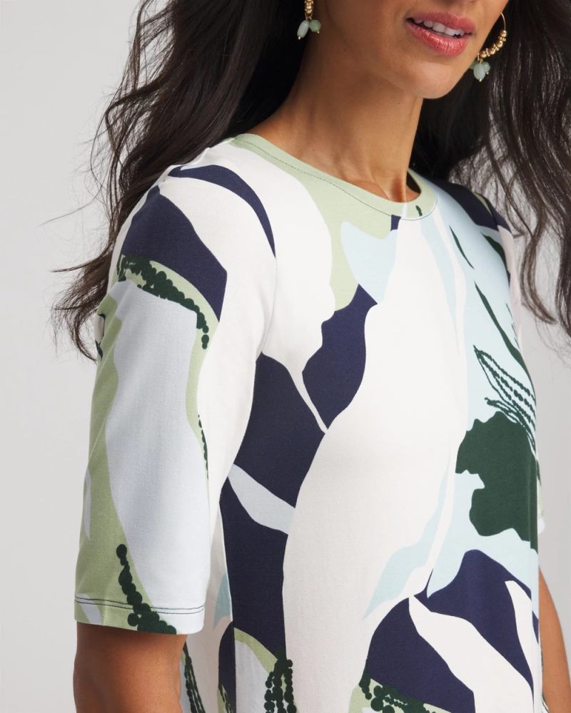 Chicos Touch of Cool™ Elbow-Sleeve Perfect Tee - SAGE MEADOW
