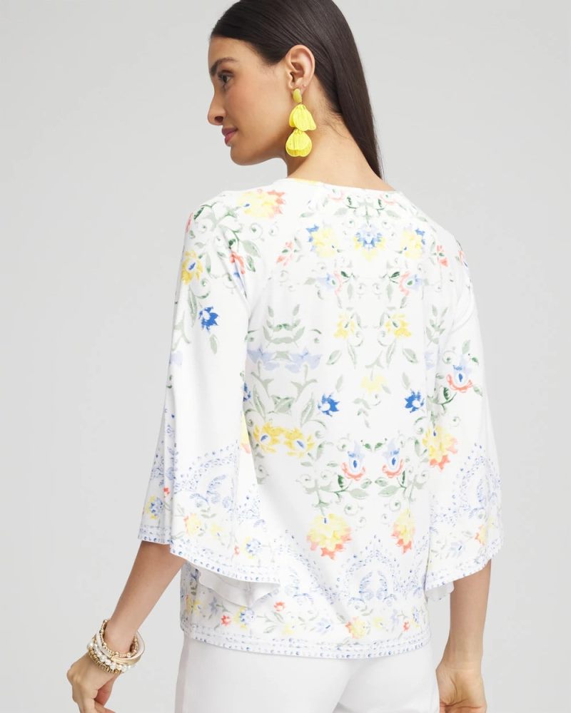 Chicos Touch of Cool™ Angel-Sleeved Blouse - ALABASTER
