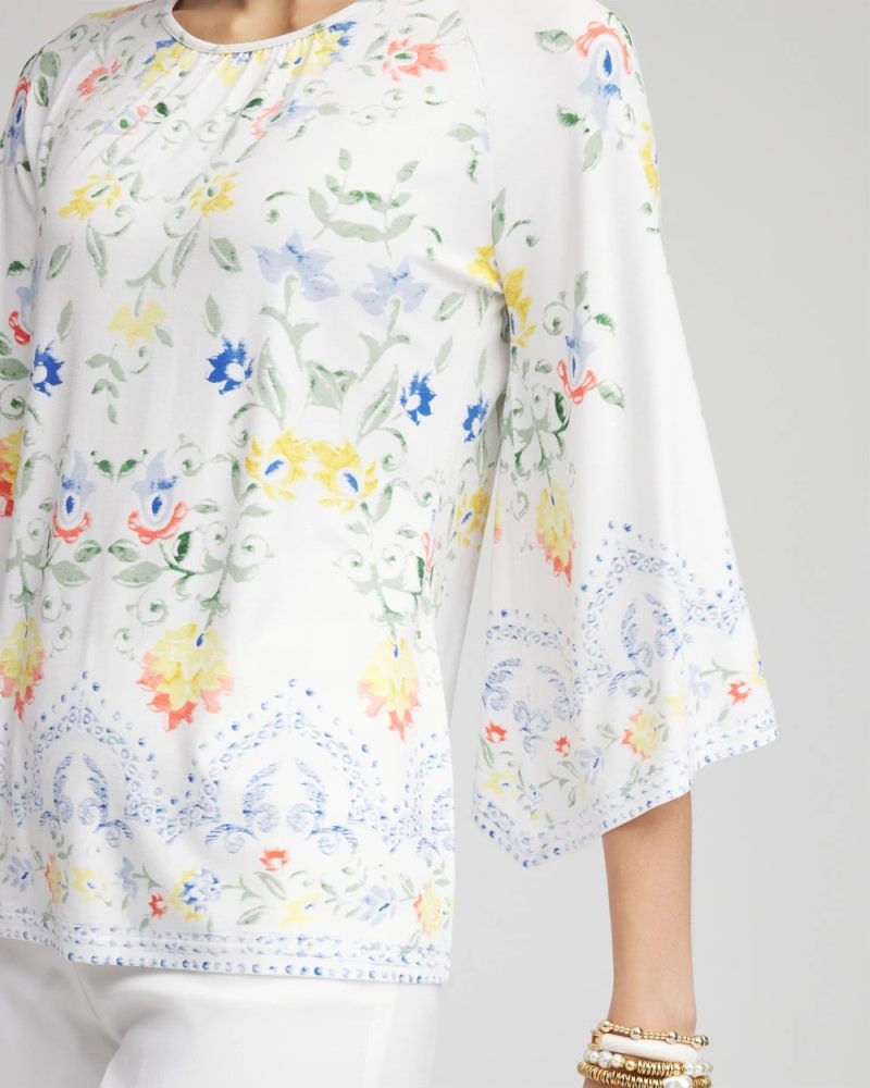 Chicos Touch of Cool™ Angel-Sleeved Blouse - ALABASTER
