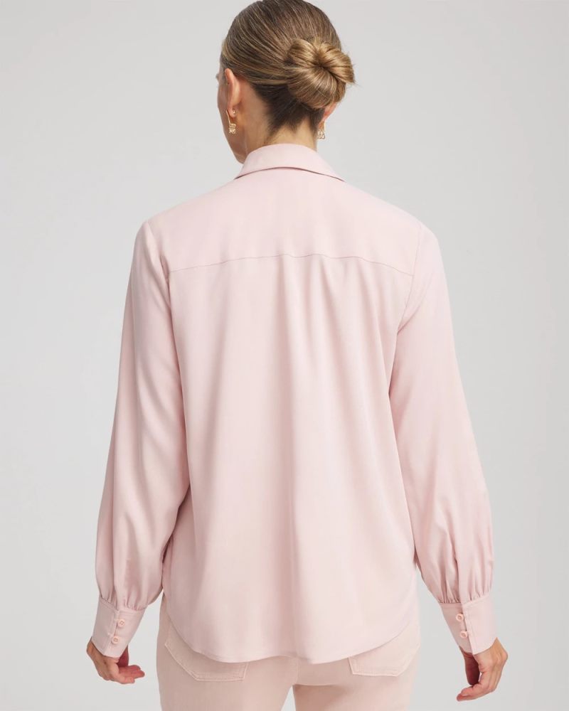 Chicos Classic-Fit Collared Shirt - ROSE SMOKE