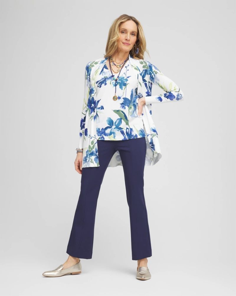 Chicos Lightweight Juliet Kick Flare Pants - PASSPORT BLUE
