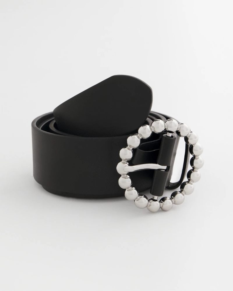 Chicos Silver Dot Trouser Belt - BLACK/SILVER