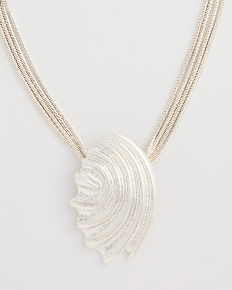 Chicos Silvertone Shell Pendant - SILVER