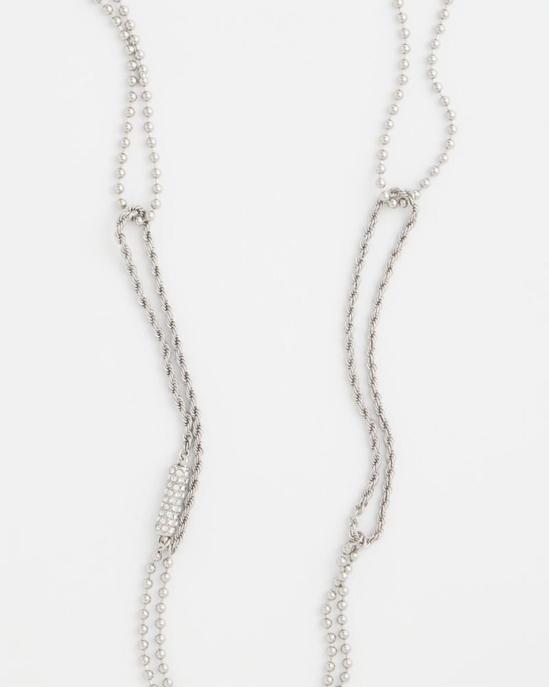 Chicos Long Silver Ball Chain Single Strand - SILVER