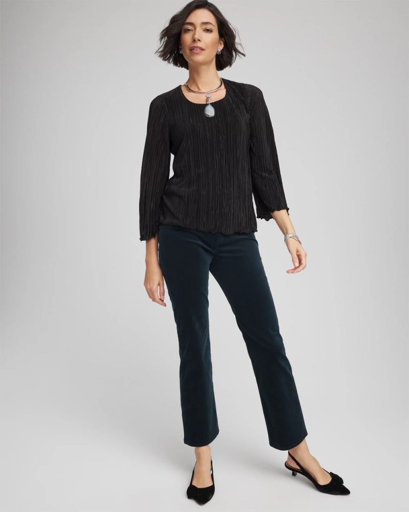 Chicos Bodre Flare Sleeve Top - BLACK