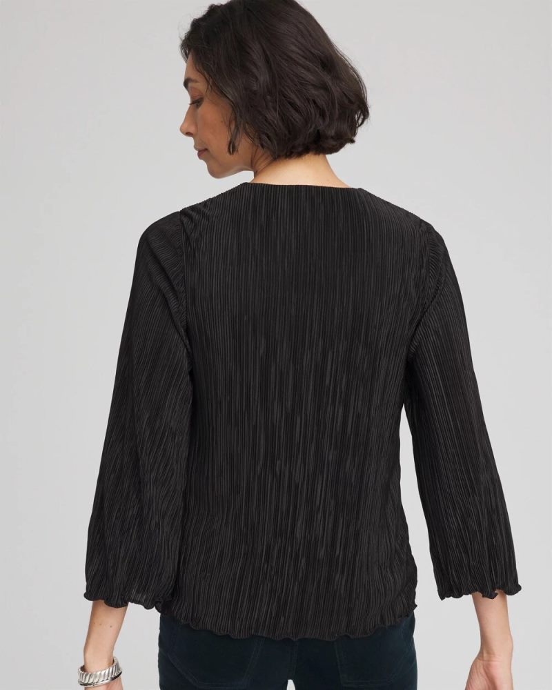 Chicos Bodre Flare Sleeve Top - BLACK