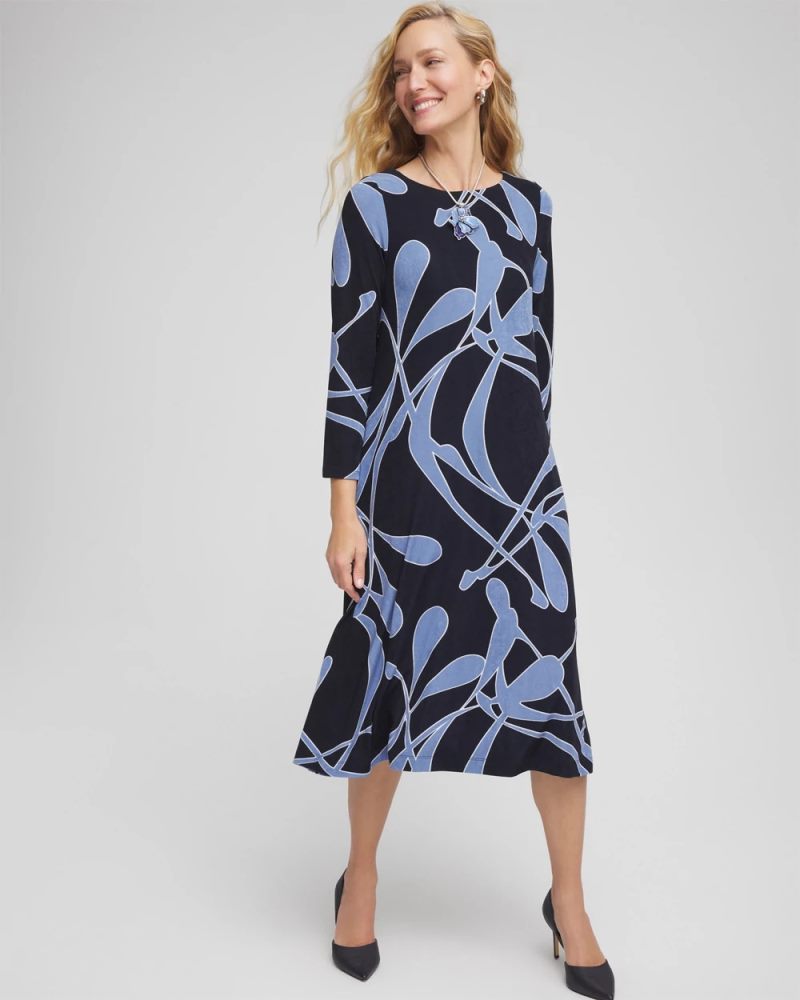 Chicos Travelers™ Abstract Midi Dress - TRAVELERS INDIA INK