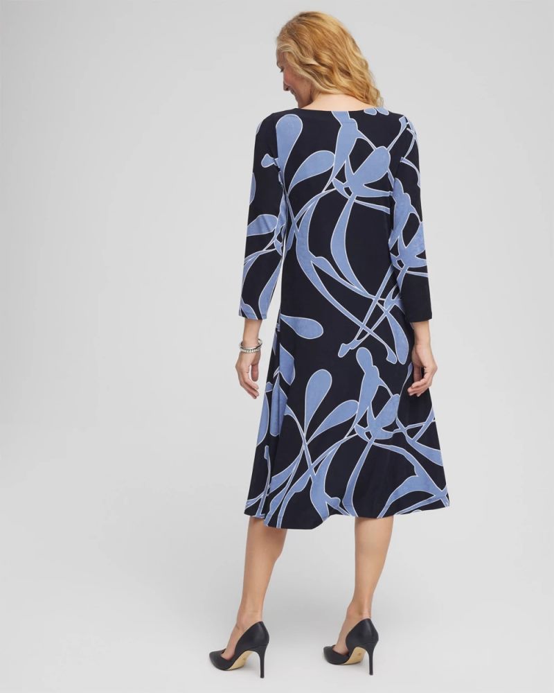 Chicos Travelers™ Abstract Midi Dress - TRAVELERS INDIA INK