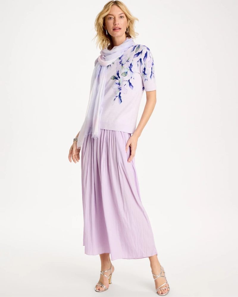 Chicos Sea Island Pull-On Maxi Skirt - ORCHID MIST