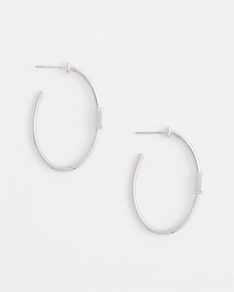 Chicos Silver Oval Hoop Earrings - SILVER