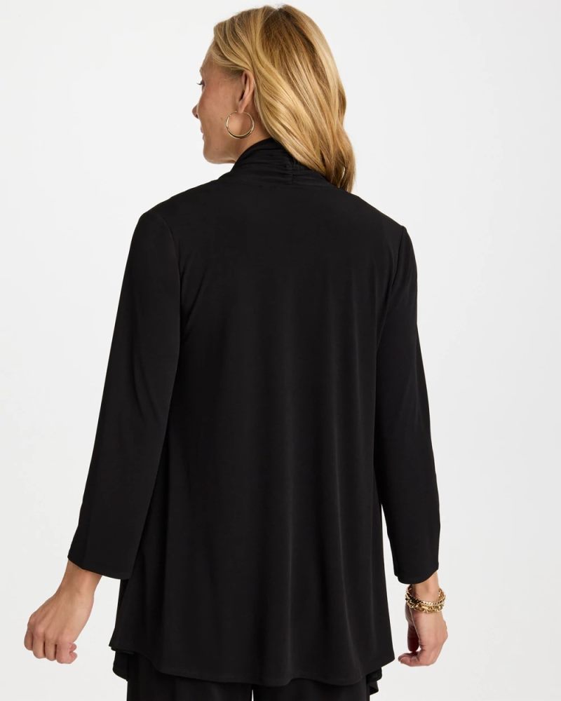 Chicos Travelers™ Knit Drape Cardigan - BLACK