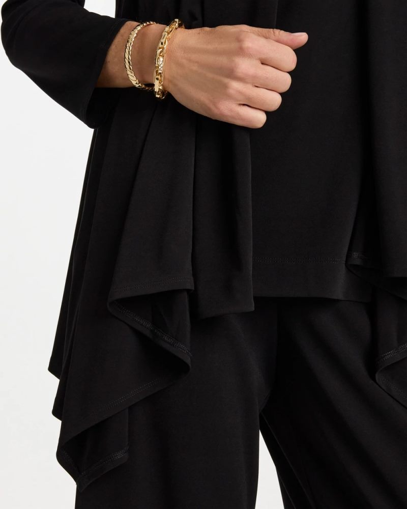 Chicos Travelers™ Knit Drape Cardigan - BLACK
