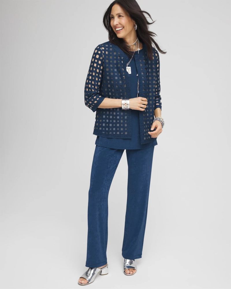 Chicos Travelers™ Collection Cutout Crush Jacket - BLUE CASA