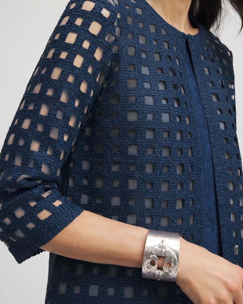 Chicos Travelers™ Collection Cutout Crush Jacket - BLUE CASA