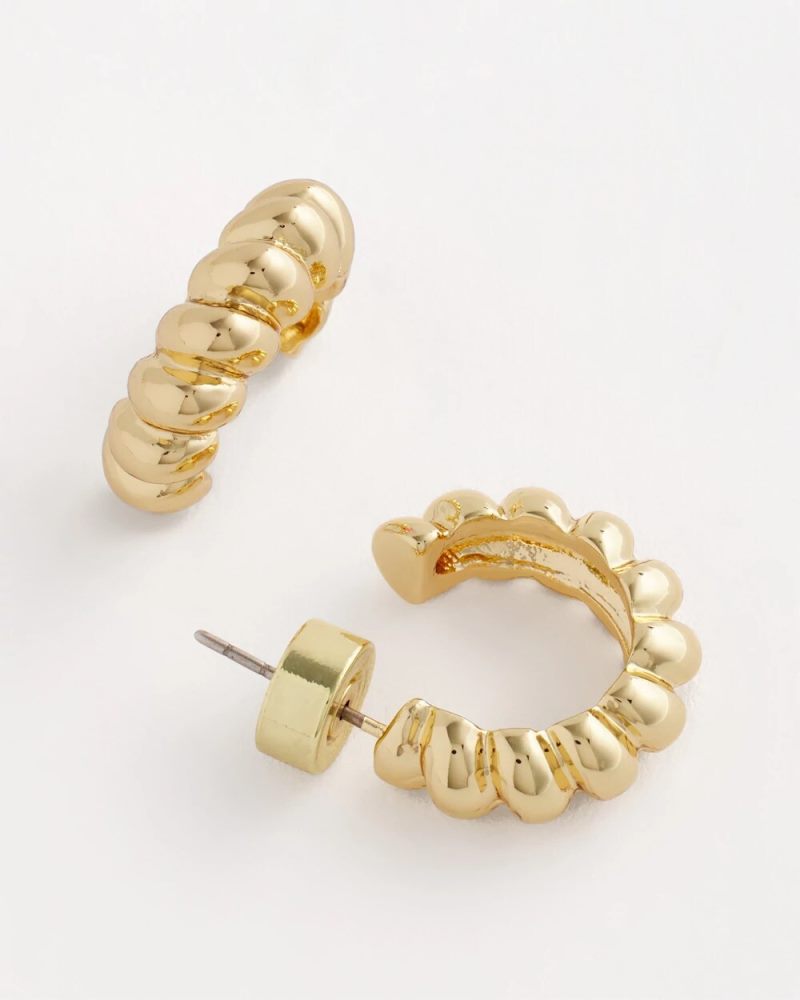 Chicos No Droop® Goldtone Twisted Hoop Earrings - GOLD