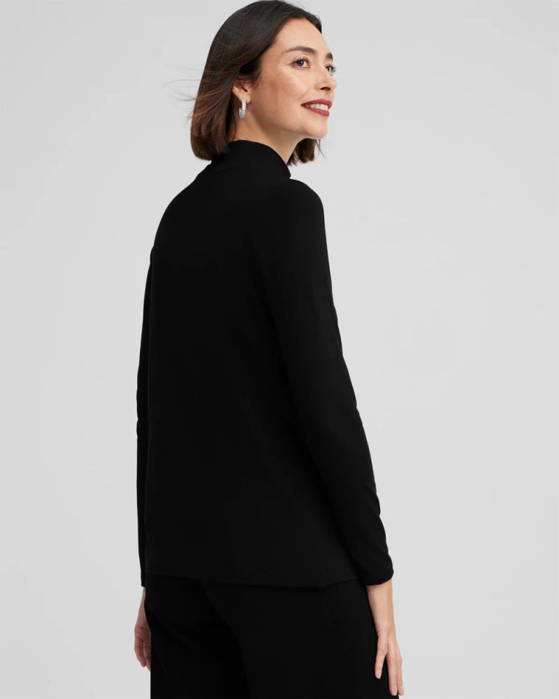 Chicos Touch of Cool™ Mockneck Layering Tee - BLACK