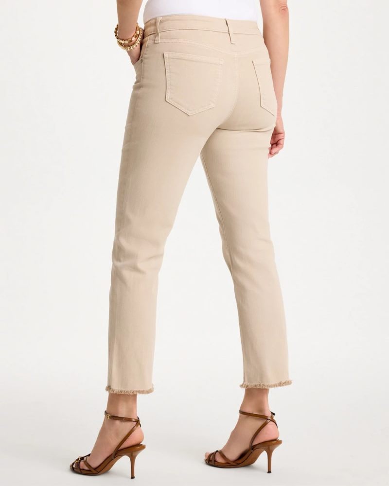Chicos Girlfriend Slim Frayed Crop Jeans - SMOKEY TAUPE