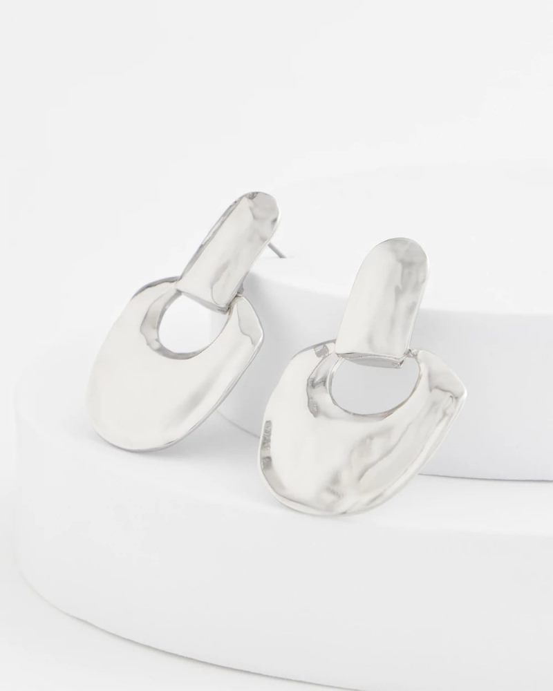 Chicos No Droop® Doorknocker Earrings - SILVER