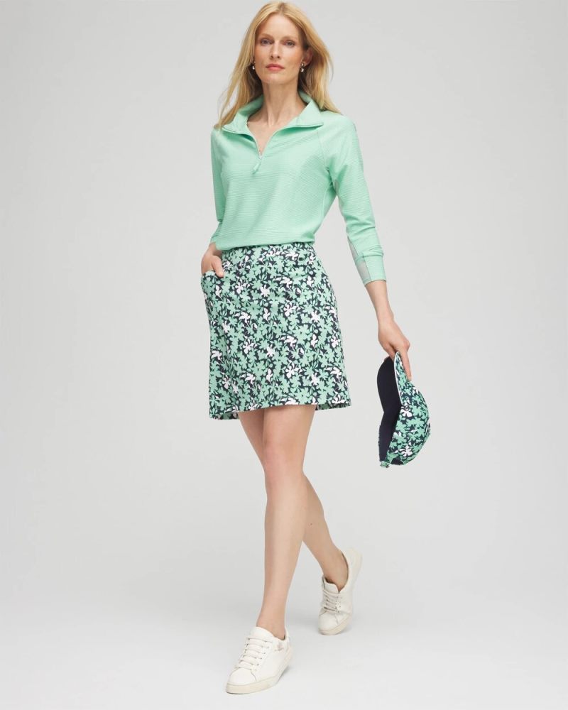 Chicos Zenergy® UPF Leaf Print Skort - MINT