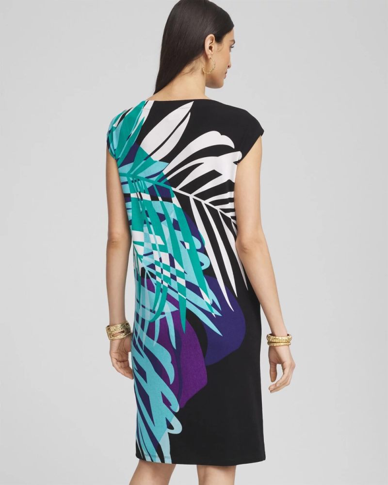 Chicos Travelers™ Tropical Nights Column Dress - TURQ BLUE