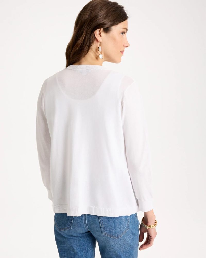 Chicos Summer Romance Cardigan - ALABASTER