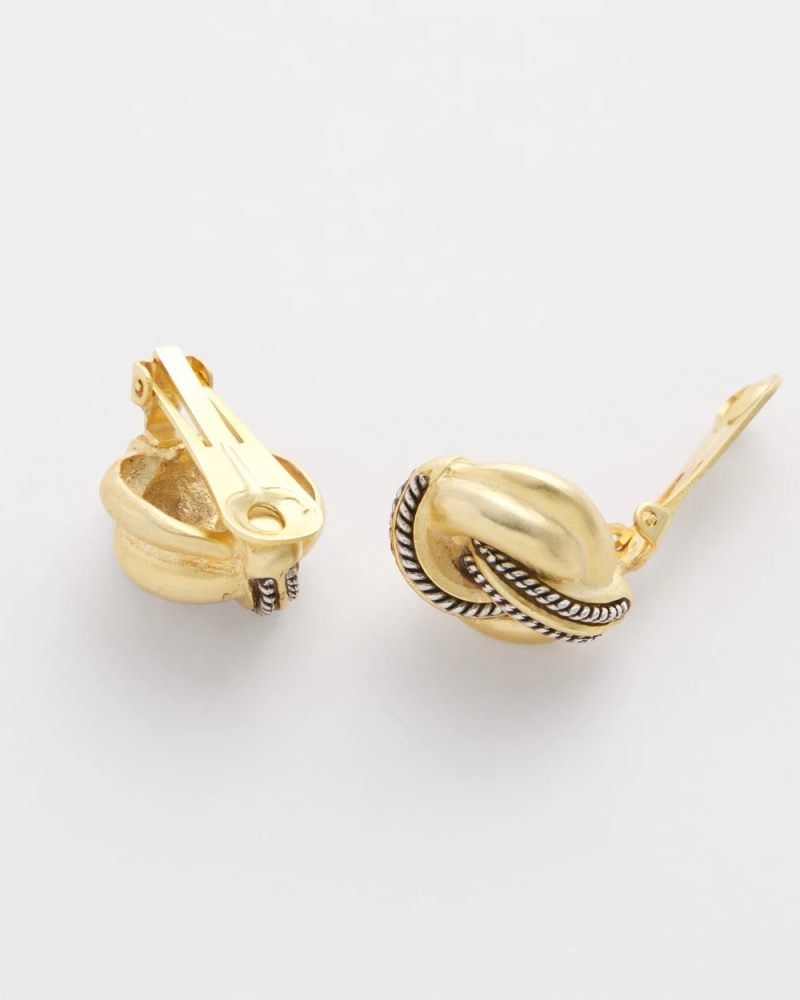 Chicos No Droop™ Gold Knot Clip-On Earrings - GOLD