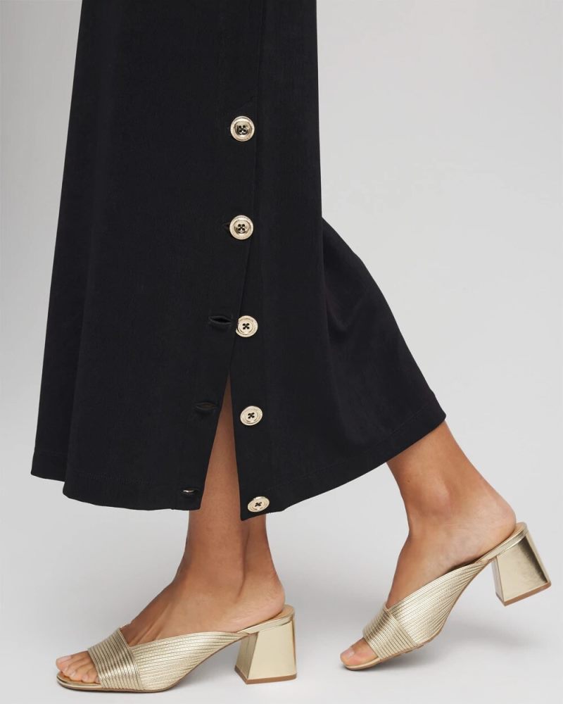 Chicos Travelers™ Button Slit Maxi Skirt - TRAVELERS BLACK