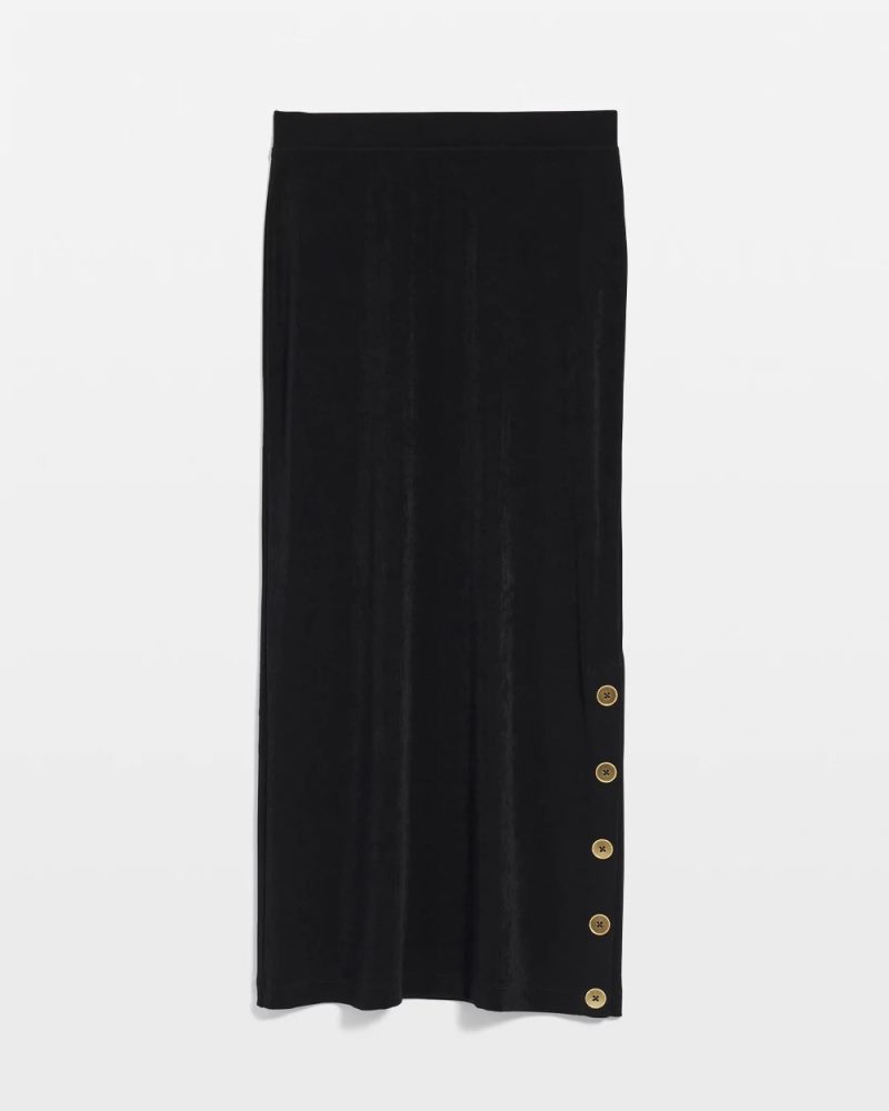 Chicos Travelers™ Button Slit Maxi Skirt - TRAVELERS BLACK