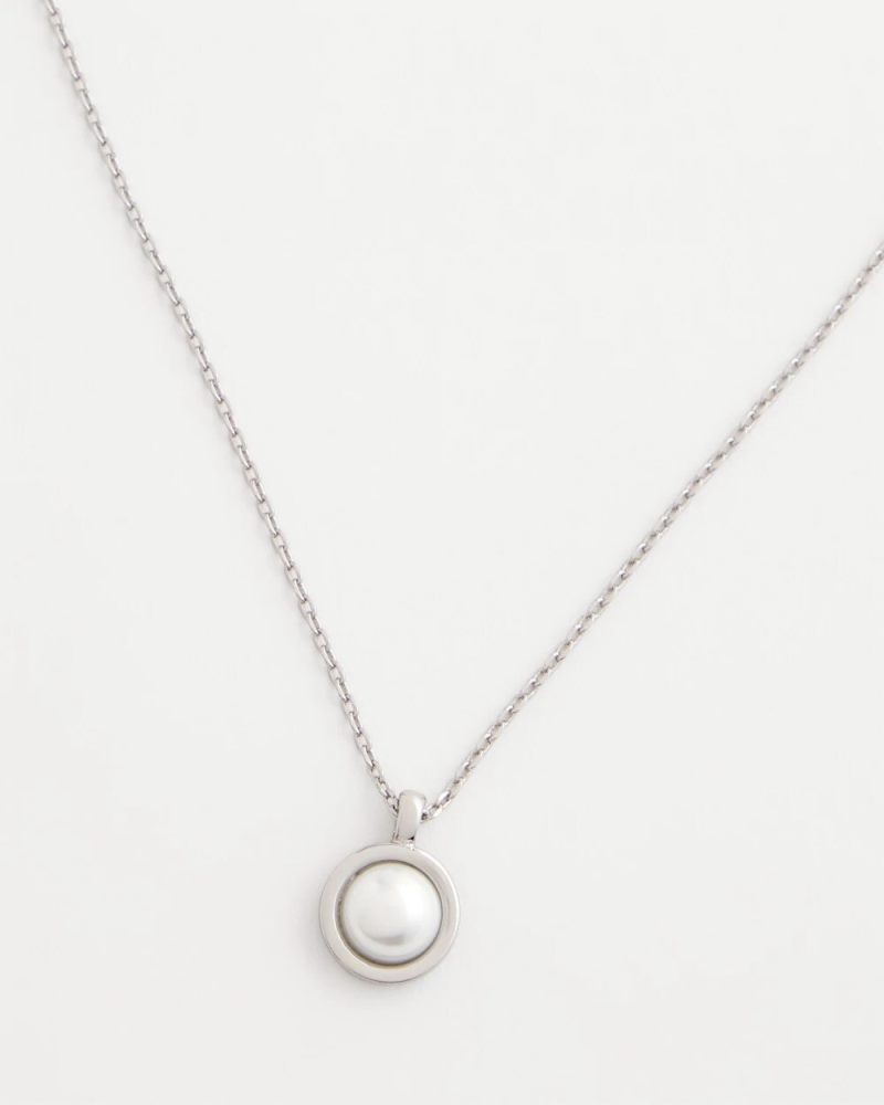 Chicos Silver Pearl Single Strand Necklace - SILVER
