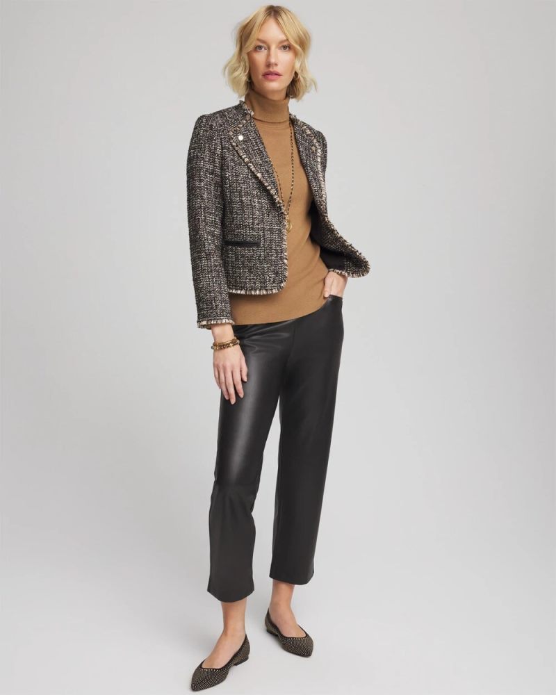 Chicos Tweed Mix Moto Jacket - BLACK